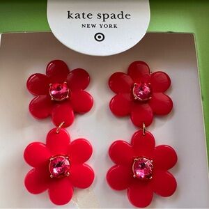 Kate Spade Vibrant Red Floral Earrings